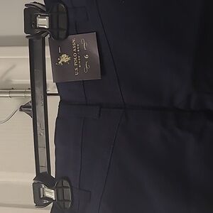 New Girls Size 6. U.S. Polo Assn. Dark Blue Shorts with Pink Floral Accent